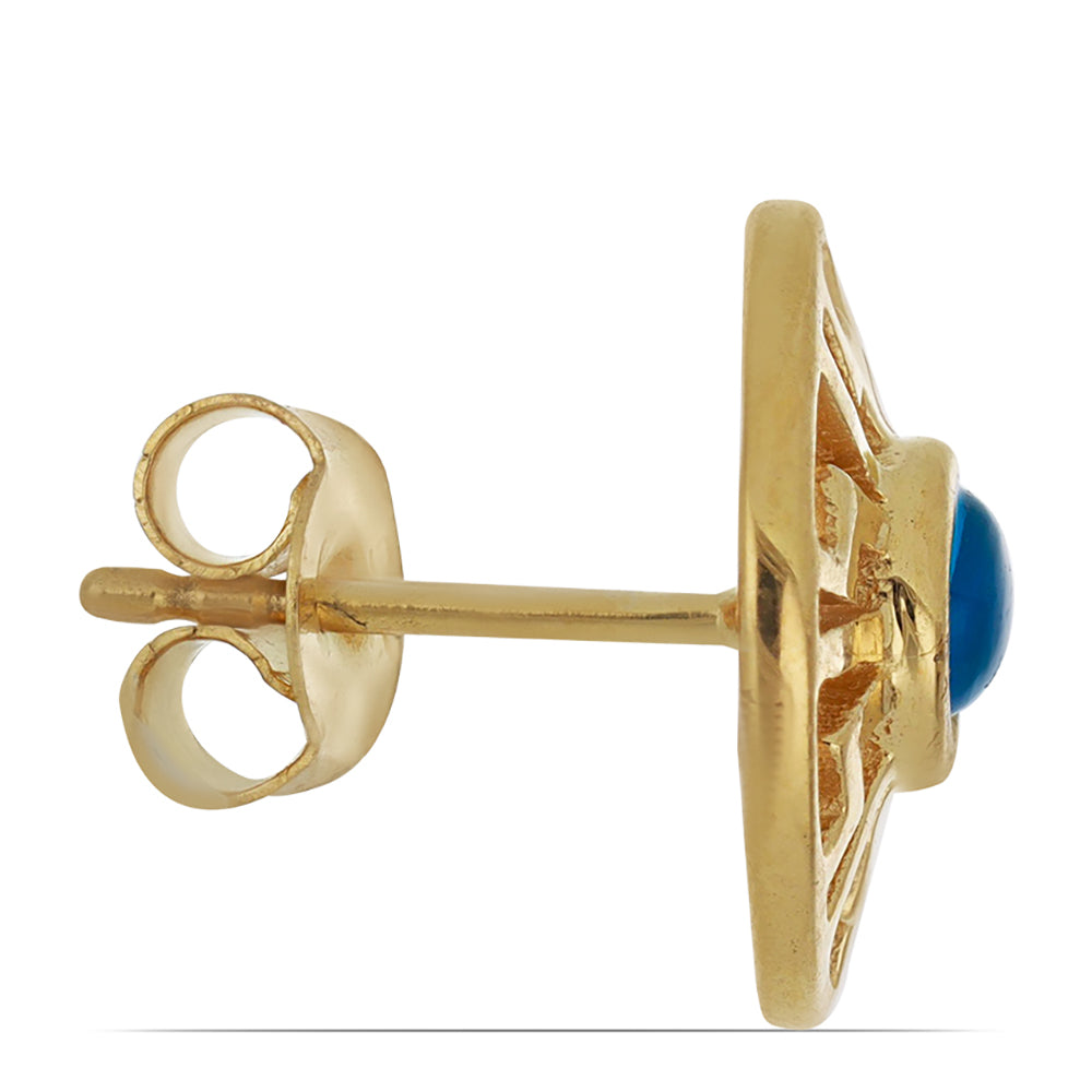 Goldplattierte Silberohrringe mit blauem äthiopischem Opal aus Lega Dembi 2 