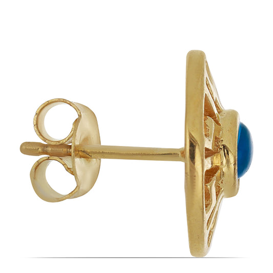 Goldplattierte Silberohrringe mit blauem äthiopischem Opal aus Lega Dembi