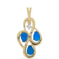 Goldplattierter Silberanhänger mit blauem äthiopischem Opal aus Lega Dembi und weißem Topas