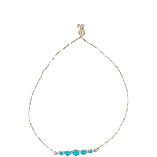 Goldplattiertes Silberarmband mit blauem äthiopischem Opal aus Lega Dembi