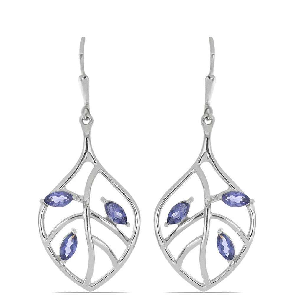 Silberohrringe mit Iolith aus Yellowknife