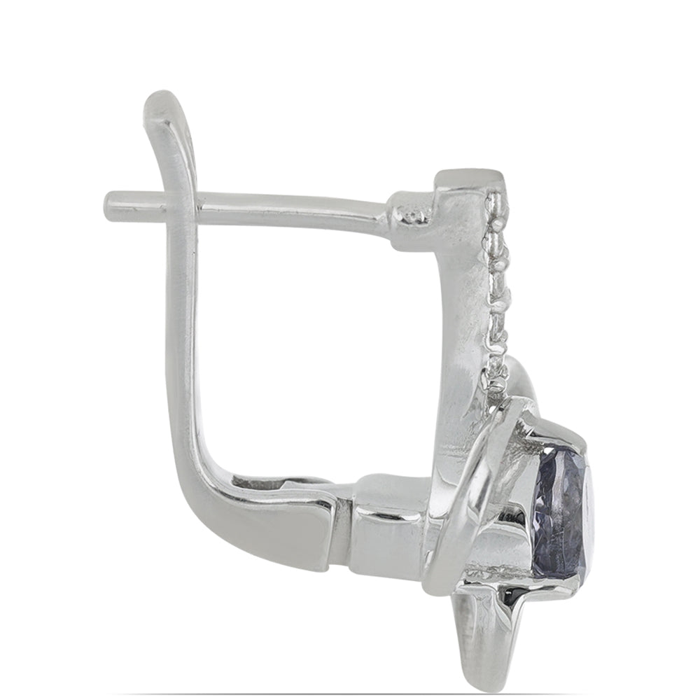 Silberohrringe mit Iolith aus Yellowknife und weißem Topas 2 