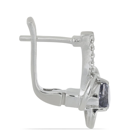 Silberohrringe mit Iolith aus Yellowknife und weißem Topas