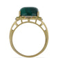 Goldplattierter Silberring mit Wales Malachit und Peridot aus Changbai