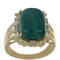Goldplattierter Silberring mit Wales Malachit und Peridot aus Changbai