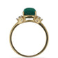 Goldplattierter Silberring mit Wales Malachit und weißem Topas