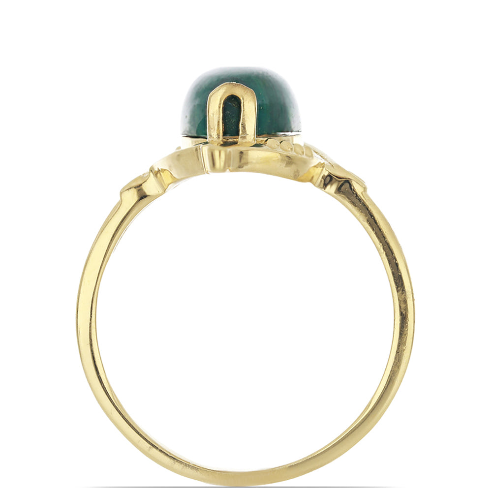 Goldplattierter Silberring mit Wales Malachit 2 