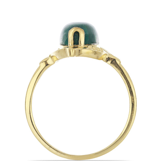 Goldplattierter Silberring mit Wales Malachit