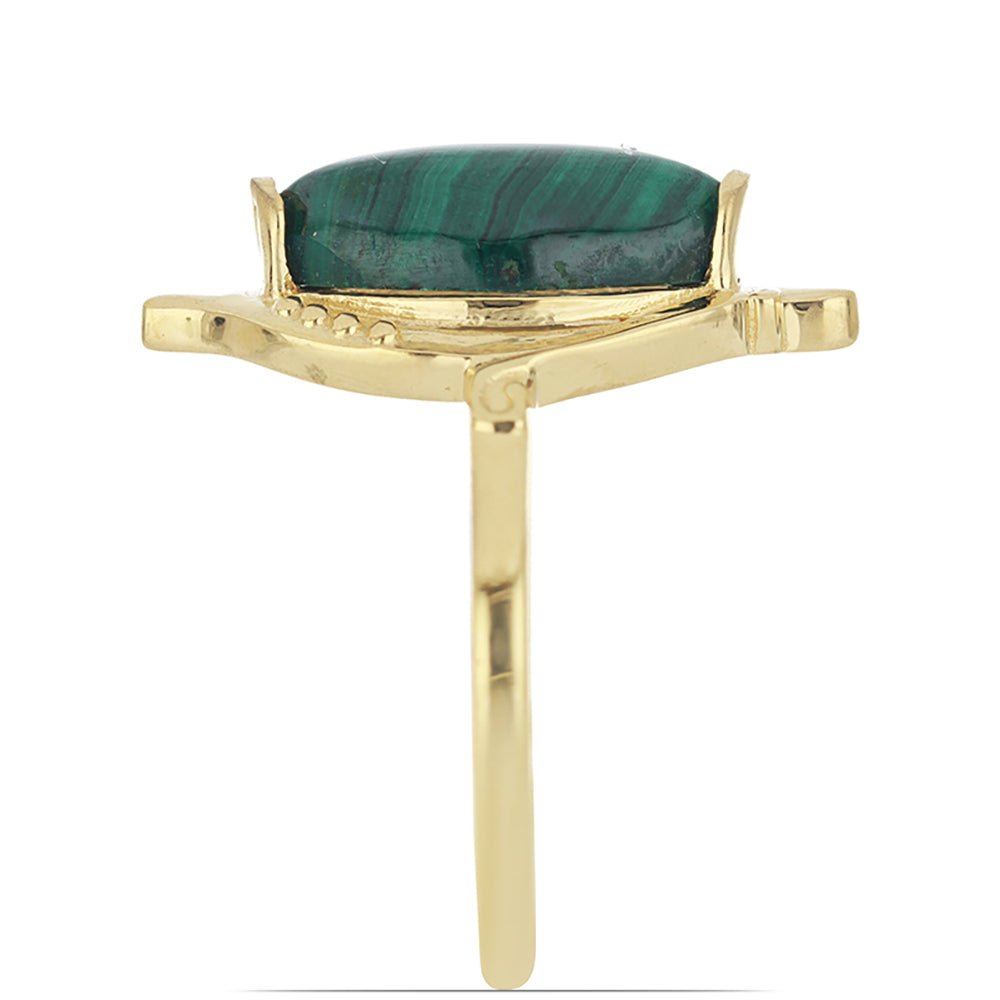 Goldplattierter Silberring mit Wales Malachit