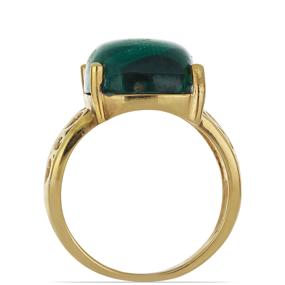 Goldplattierter Silberring mit Wales Malachit 2 
