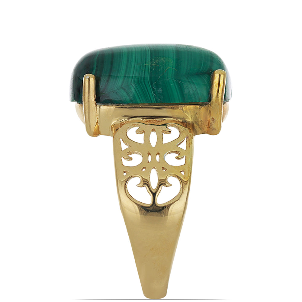 Goldplattierter Silberring mit Wales Malachit 3 