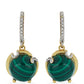 Goldplattierte Silberohrringe mit Wales Malachit und weißem Topas