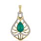 Goldplattierter Silberanhänger mit Wales Malachit und weißem Topas