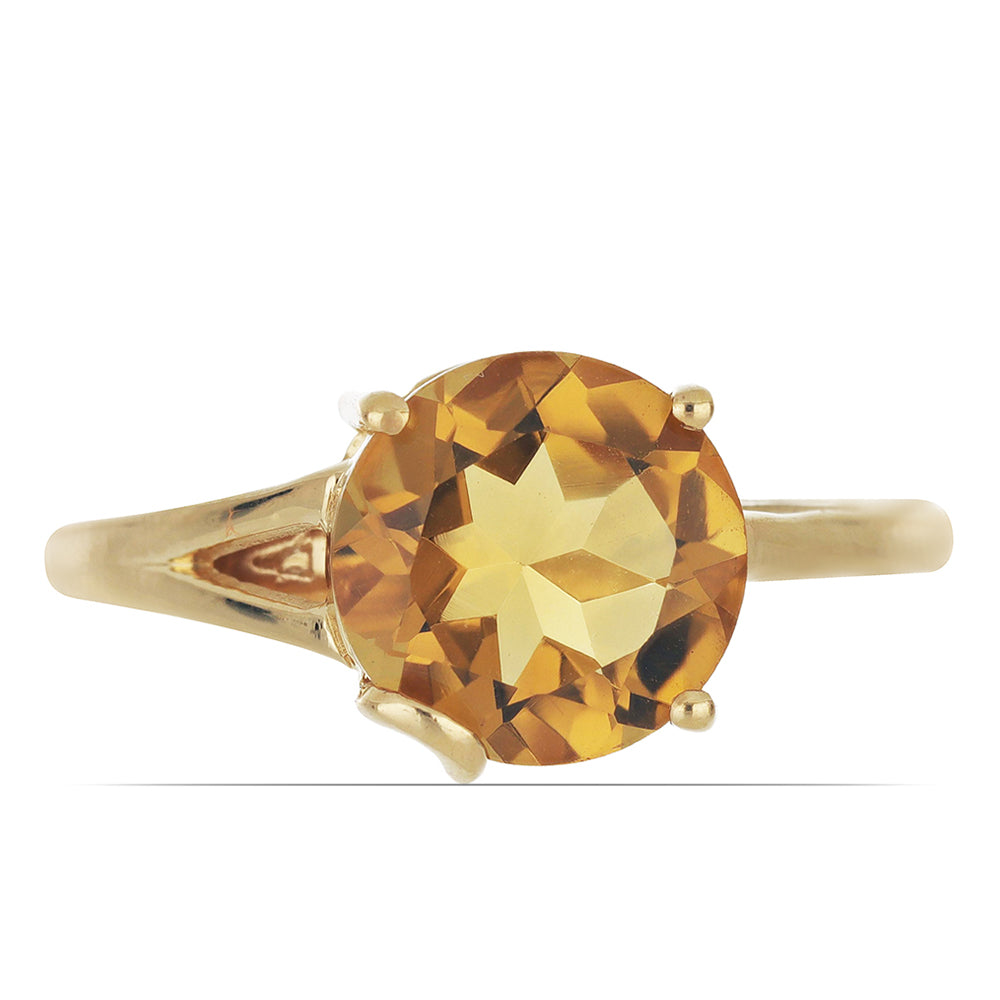 Goldplattierter Silberring mit Cognac-Quarz 1 