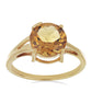 Goldplattierter Silberring mit Cognac-Quarz