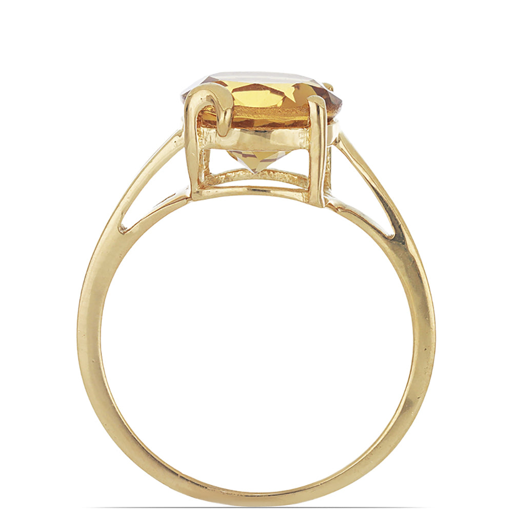 Goldplattierter Silberring mit Cognac-Quarz