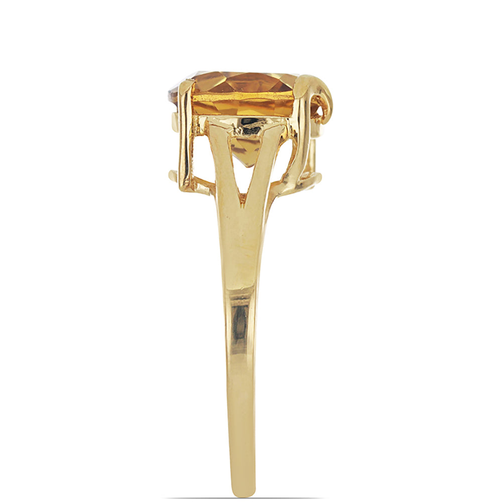 Goldplattierter Silberring mit Cognac-Quarz