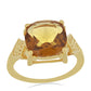 Goldplattierter Silberring mit Cognac-Quarz