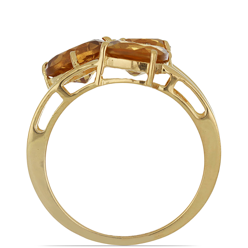 Goldplattierter Silberring mit Cognac-Quarz 2 