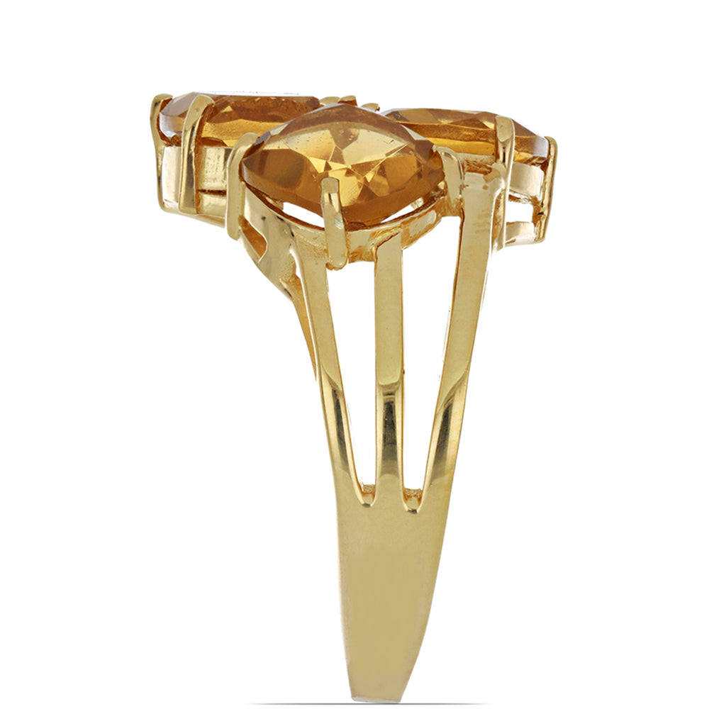 Goldplattierter Silberring mit Cognac-Quarz 3 