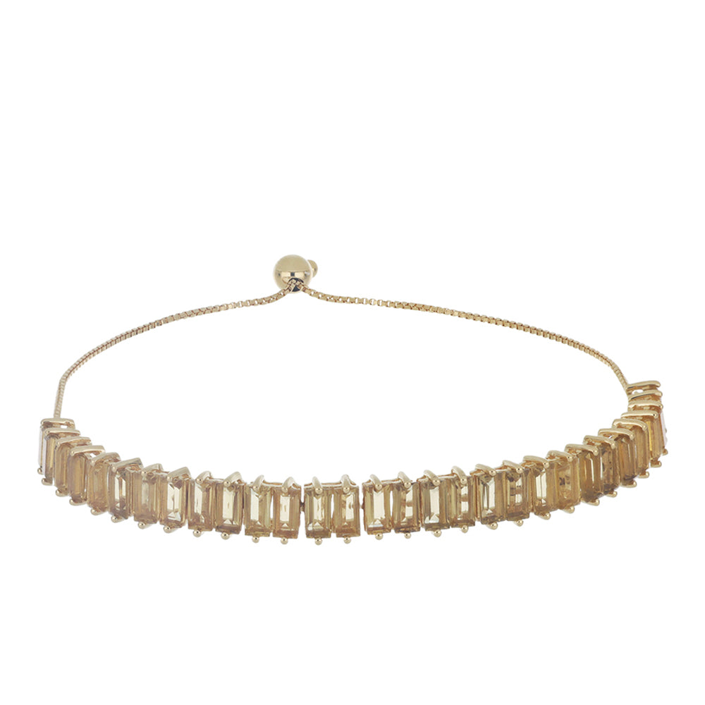 Goldplattiertes Silberarmband mit Cognac-Quarz 1 