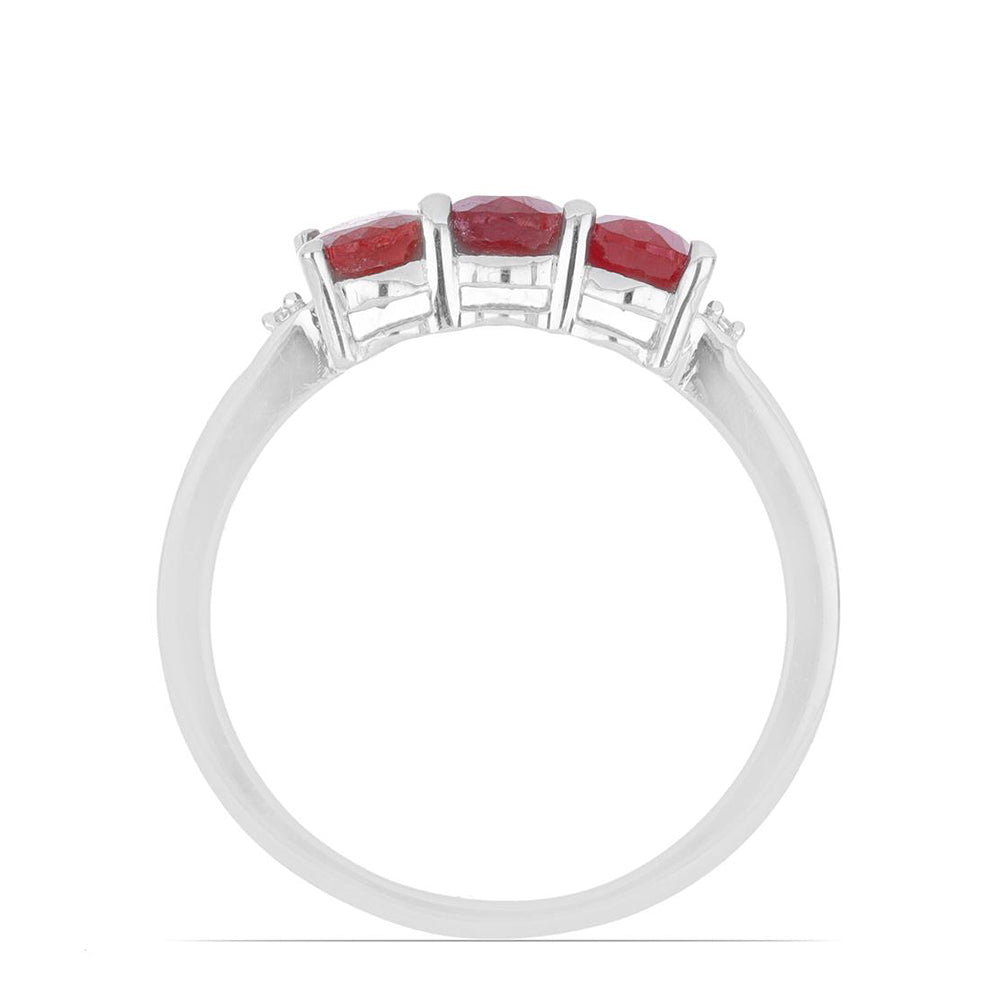 Silberring mit Rubin aus Madagaskar und weißem Topas 3 