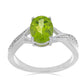 Silberring mit Peridot aus Changbai und weißem Topas