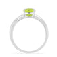 Silberring mit Peridot aus Changbai und weißem Topas