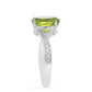 Silberring mit Peridot aus Changbai und weißem Topas