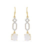 Goldplattierte Silberohrringe mit Regenbogenmondstein aus Grant County und weißem Topas