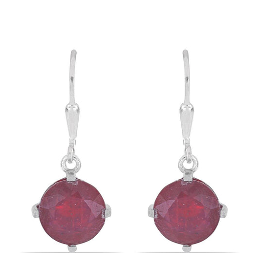 Silberohrringe mit Rubin aus Madagaskar