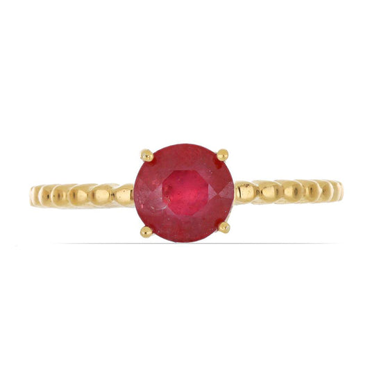 Goldplattierter Silberring mit Rubin aus Madagaskar