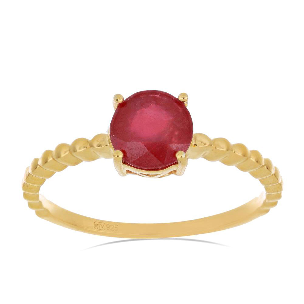Goldplattierter Silberring mit Rubin aus Madagaskar