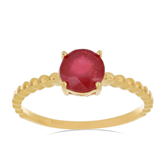 Goldplattierter Silberring mit Rubin aus Madagaskar