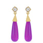 Goldplattierte Silberohrringe mit lila Achat und weißem Topas