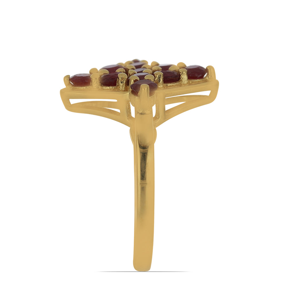 Goldplattierter Silberring mit Rubin aus Madagaskar 4 