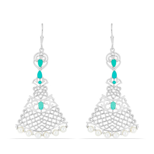 Silberohrringe mit Dornröschen Türkis