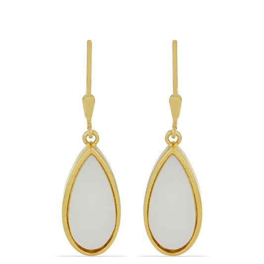 Goldplattierte Silberohrringe mit Regenbogenmondstein aus Grant County