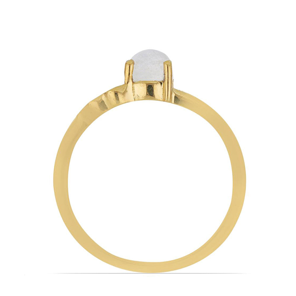 Goldplattierter Silberring mit Regenbogenmondstein aus Grant County 3 