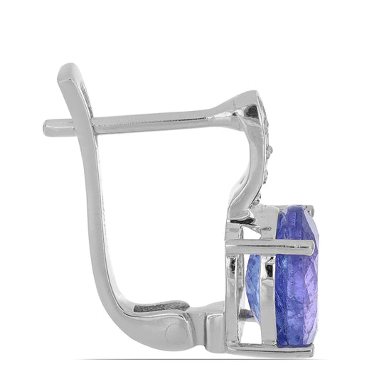 Silberohrringe mit Tansanit und weißem Topas