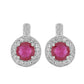 Silberohrringe mit Rubin aus Madagaskar und weißem Topas