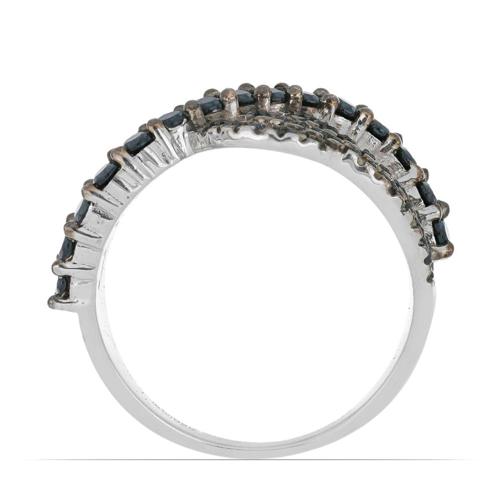 Silberring mit österreichischem Markasit und schwarzem Spinell aus Gorno Badakhshan 2 