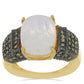 Goldplattierter Silberring mit Regenbogenmondstein aus Grant County und österreichischem Markasit