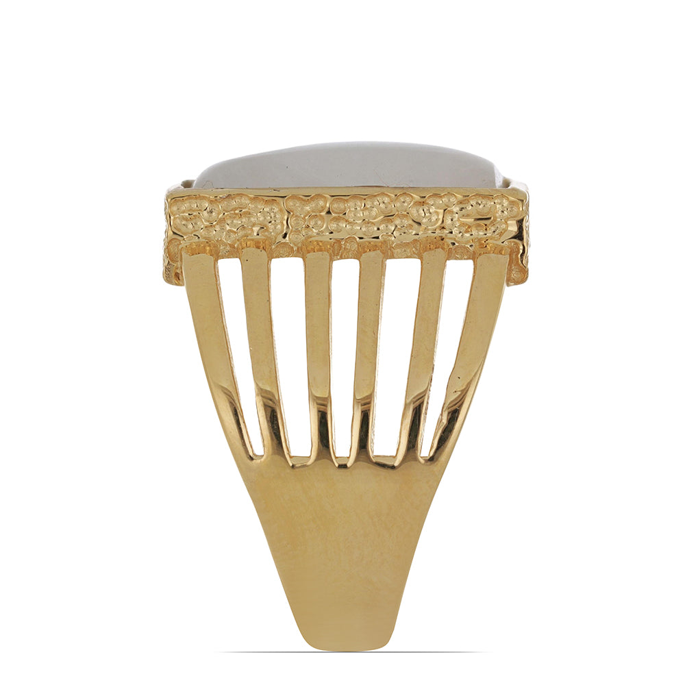 Goldplattierter Silberring mit Regenbogenmondstein aus Grant County