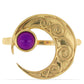 Goldplattierter Silberring mit lila Achat