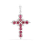 Silberanhänger mit Rubin aus Madagaskar und weißem Topas