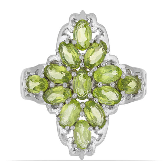 Silberring mit Peridot aus Changbai