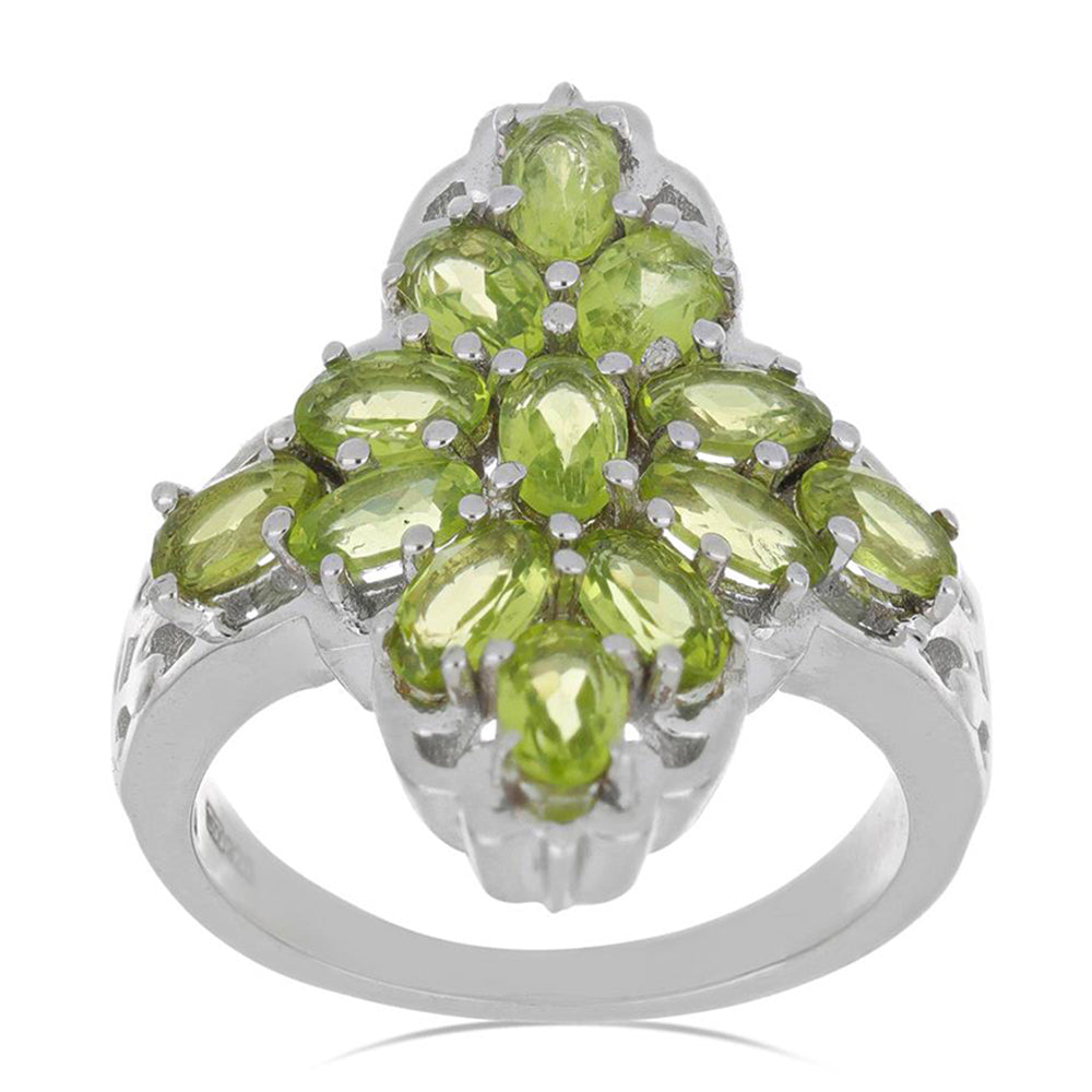 Silberring mit Peridot aus Changbai