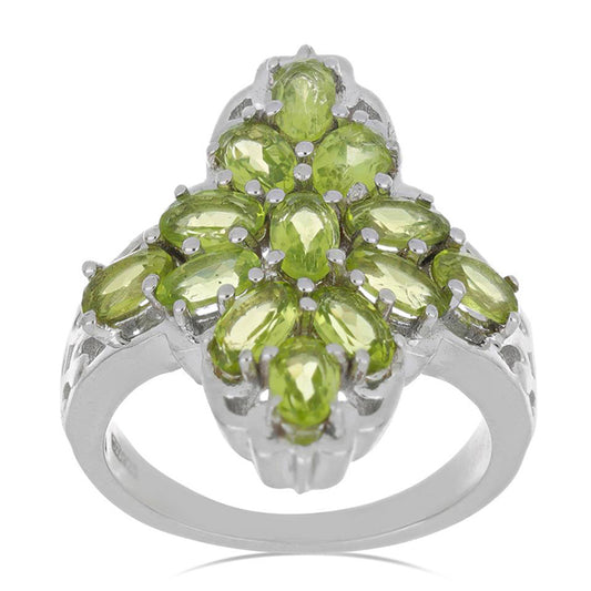 Silberring mit Peridot aus Changbai