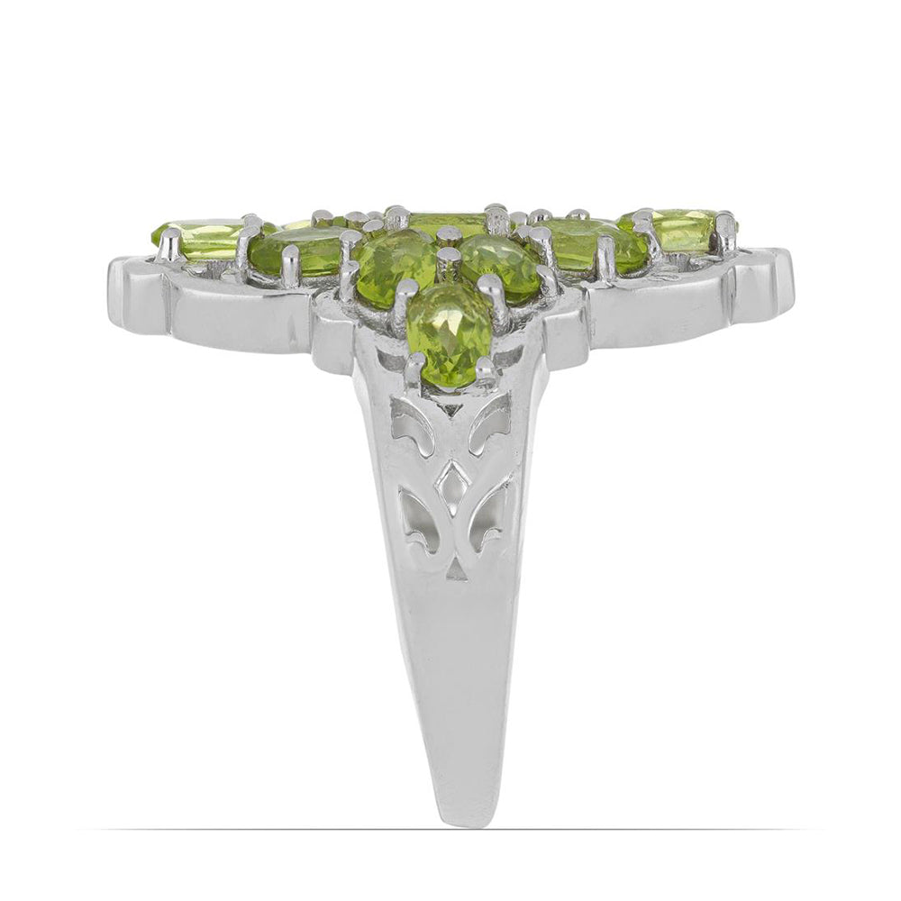 Silberring mit Peridot aus Changbai 4 
